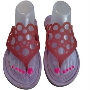 Crocs Adrina Bubbles Candy Jelly Pink Flip Flop Sandals Size 10